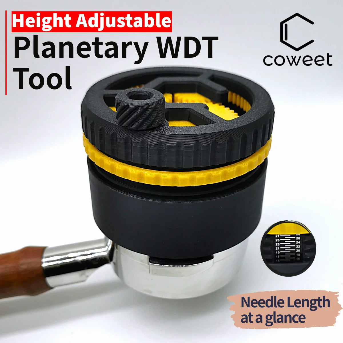 Kybelehoo WDT Tool Distributeur à expresso avec design Planetary Spinning Gear Compatible avec poignée de 58 mm, accessoires essentiels pour machines à expresso, jaune et noir - Arts de la table Kybelehoo WDT Tool Distributeur à expresso avec design Planetary Spinning Gear Compatible avec poignée de 58 mm, accessoires essentiels pour machines à expresso, jaune et noir - Arts de la table