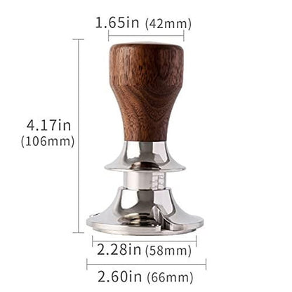 Customized Auto Leveling Coffee Tamper Espresso Tamper 58.5mm Handle Press Flat Stainless Steel Base