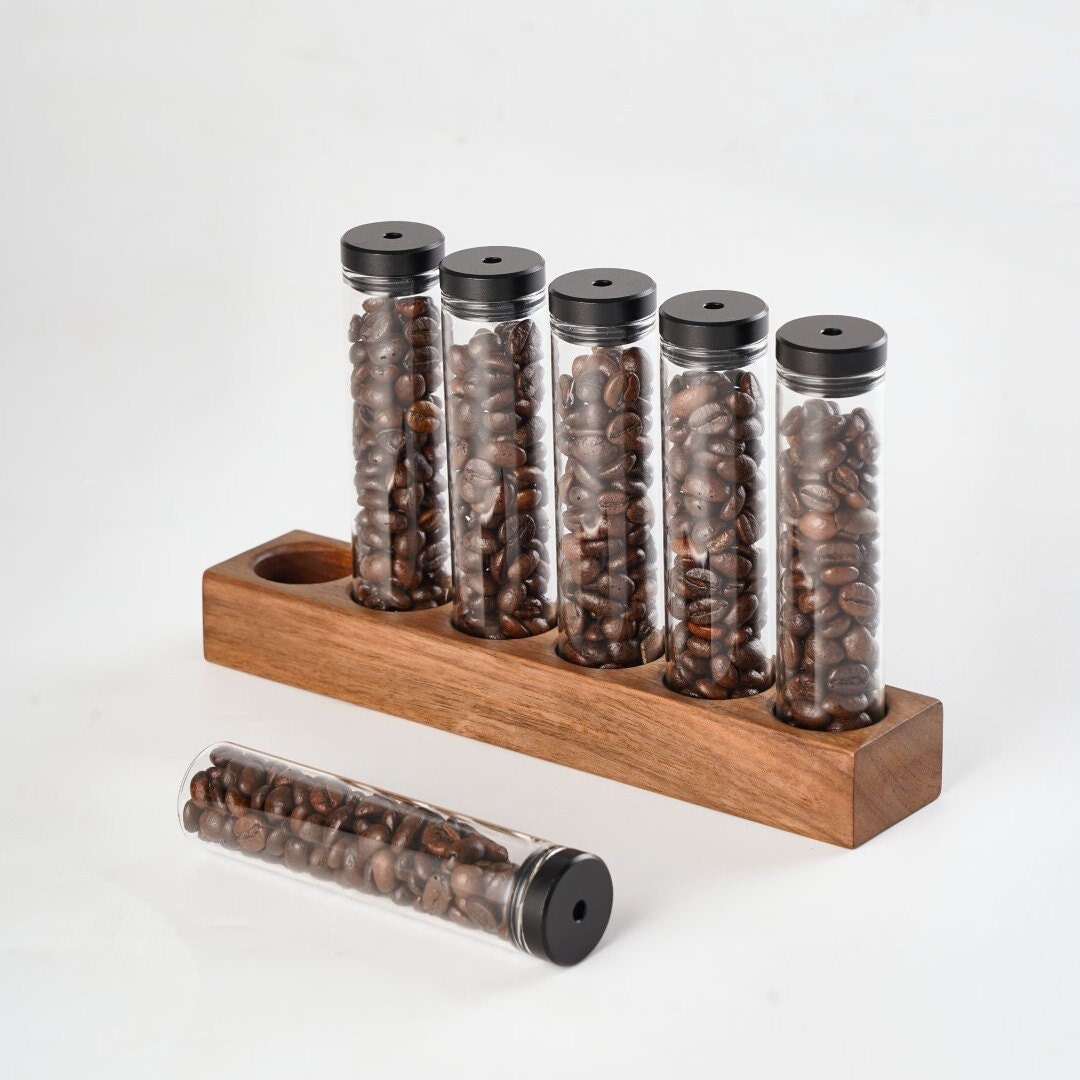 Bean cellar/storage - 8 newest Single dose tubes - Special hardwoods