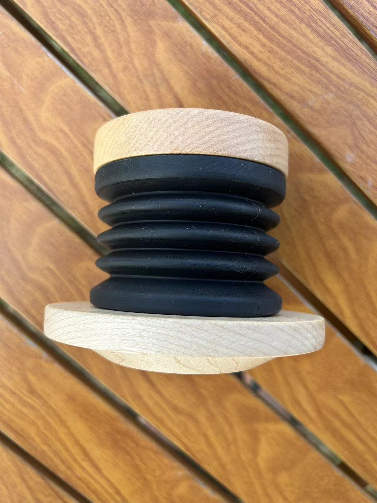 Lagom Silicone Bellows Walnut Lid for P64 P100