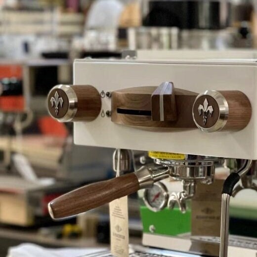 Bottomless Portafilter Walnut Handle Metal Ring for La Marzocco Mini Linea Lelit E61 Rocket