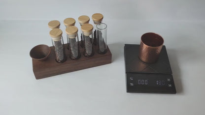 Walnut Caddy 20g Coffee Beans Storage / Tube/ Cellar / Vial / Vault Single Dosing Funnel